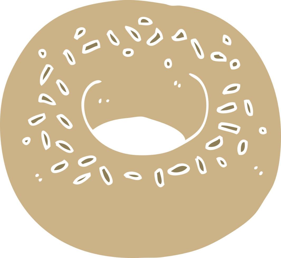 vlak kleur stijl tekenfilm donut vector