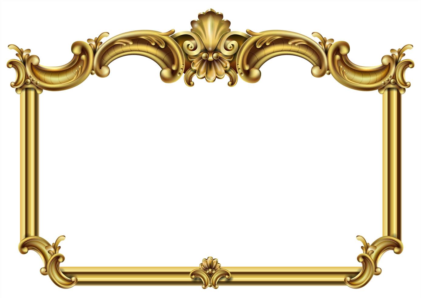 horizontale gouden klassieke rococo barokke lijst vector