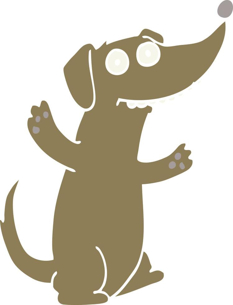 cartoon hond in effen kleurstijl vector