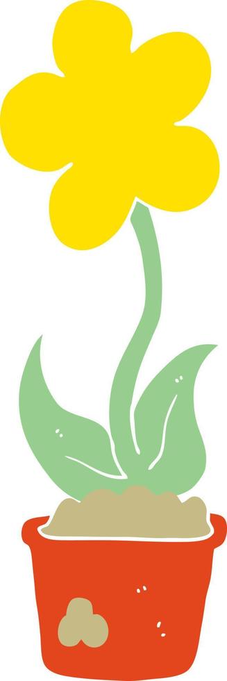 leuke cartoon bloem in effen kleur vector