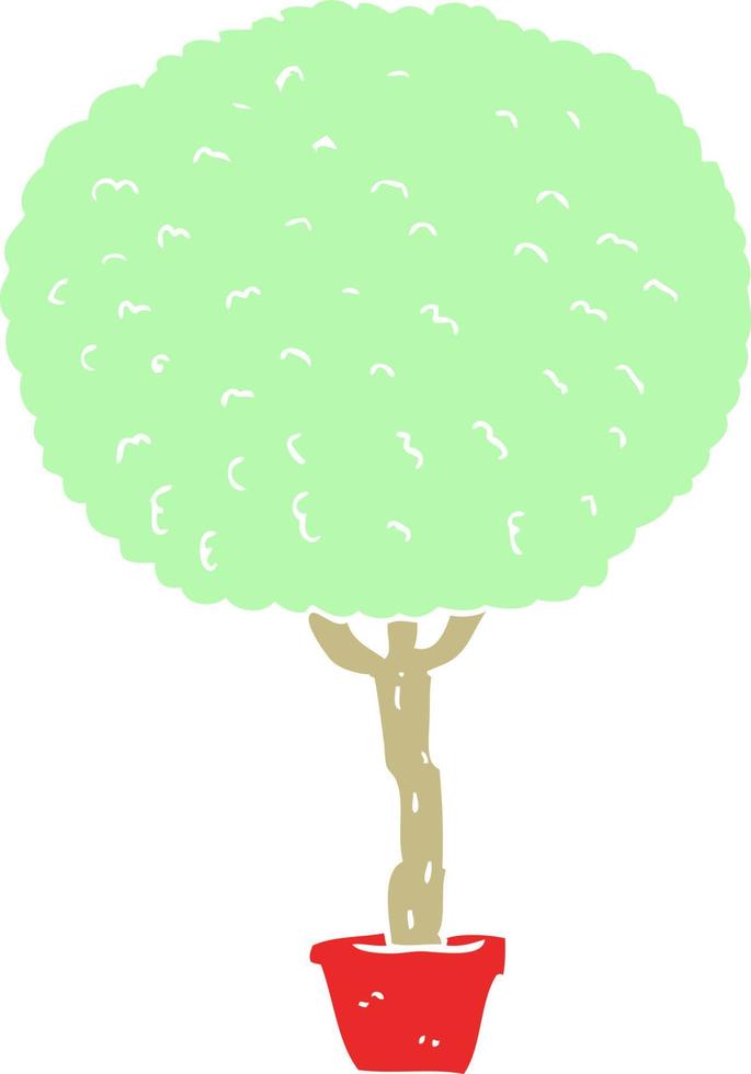 vlak kleur illustratie van een tekenfilm boom vector