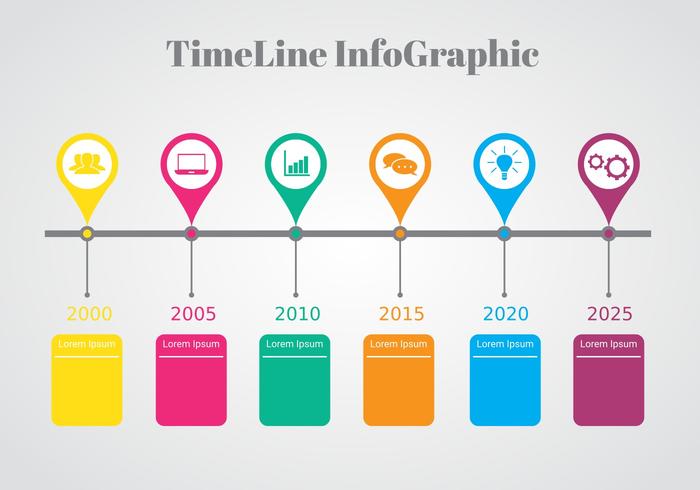 Kleurrijke Tijdlijn Infographic Vector