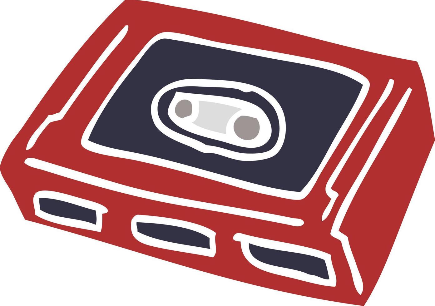 tekenfilm tekening retro plakband cassette vector