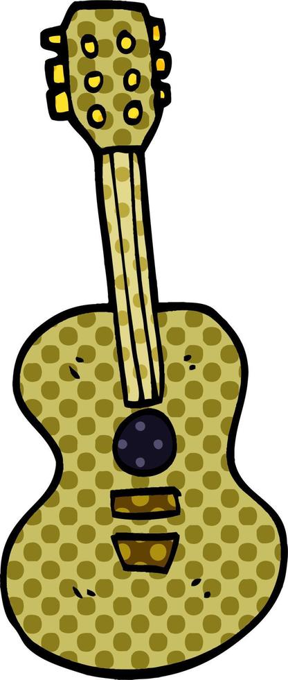 cartoon doodle oude gitaar vector