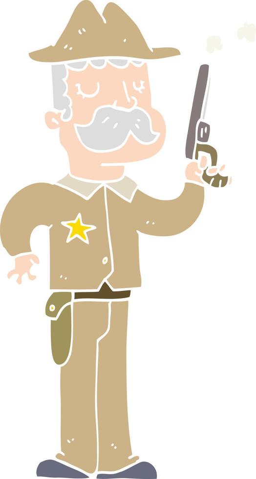 vlak kleur stijl tekenfilm sheriff vector
