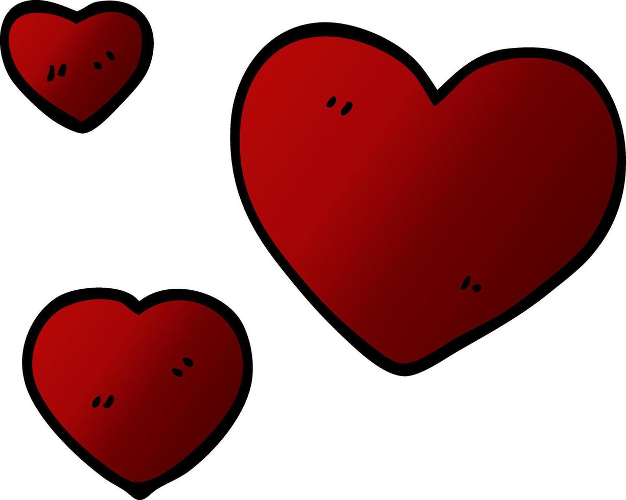 cartoon doodle liefde harten vector