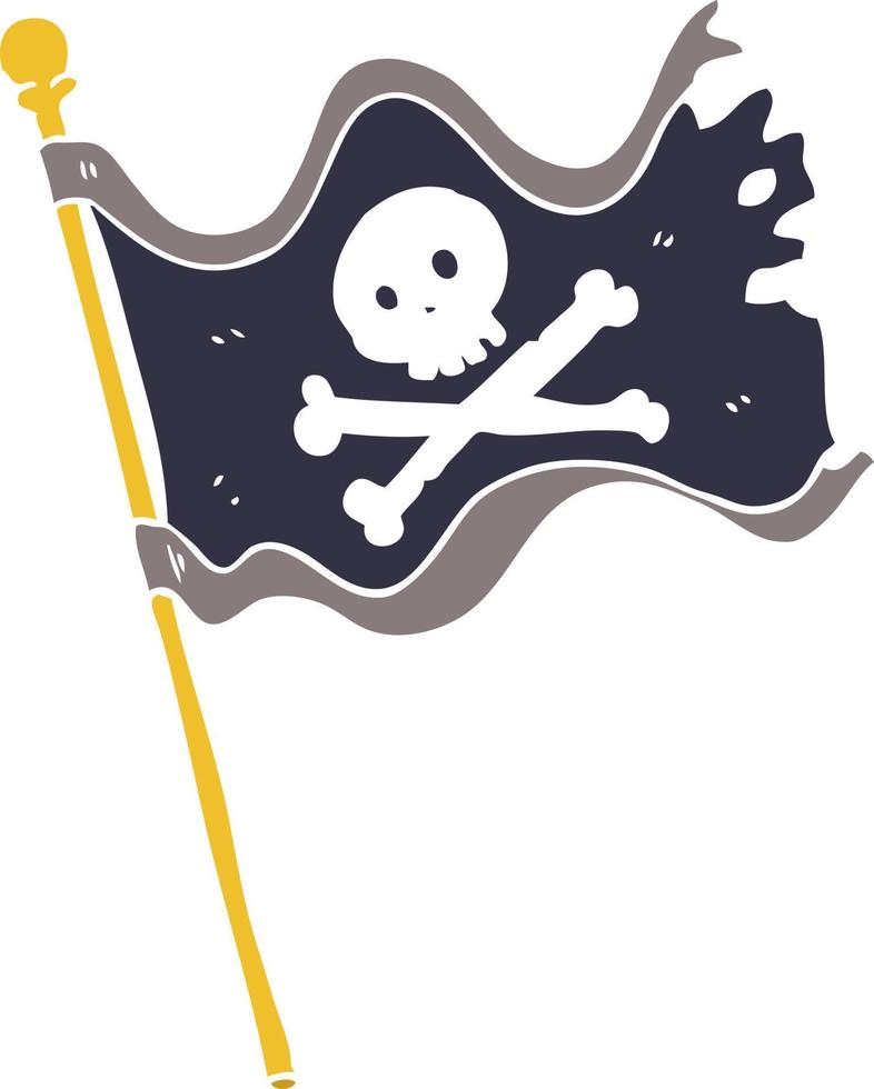 vlak kleur stijl tekenfilm piraat vlag vector