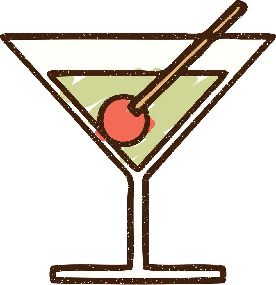 cocktail krijt tekening vector