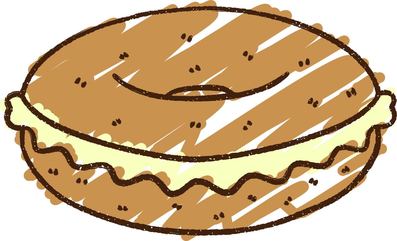 bagel krijt tekening vector