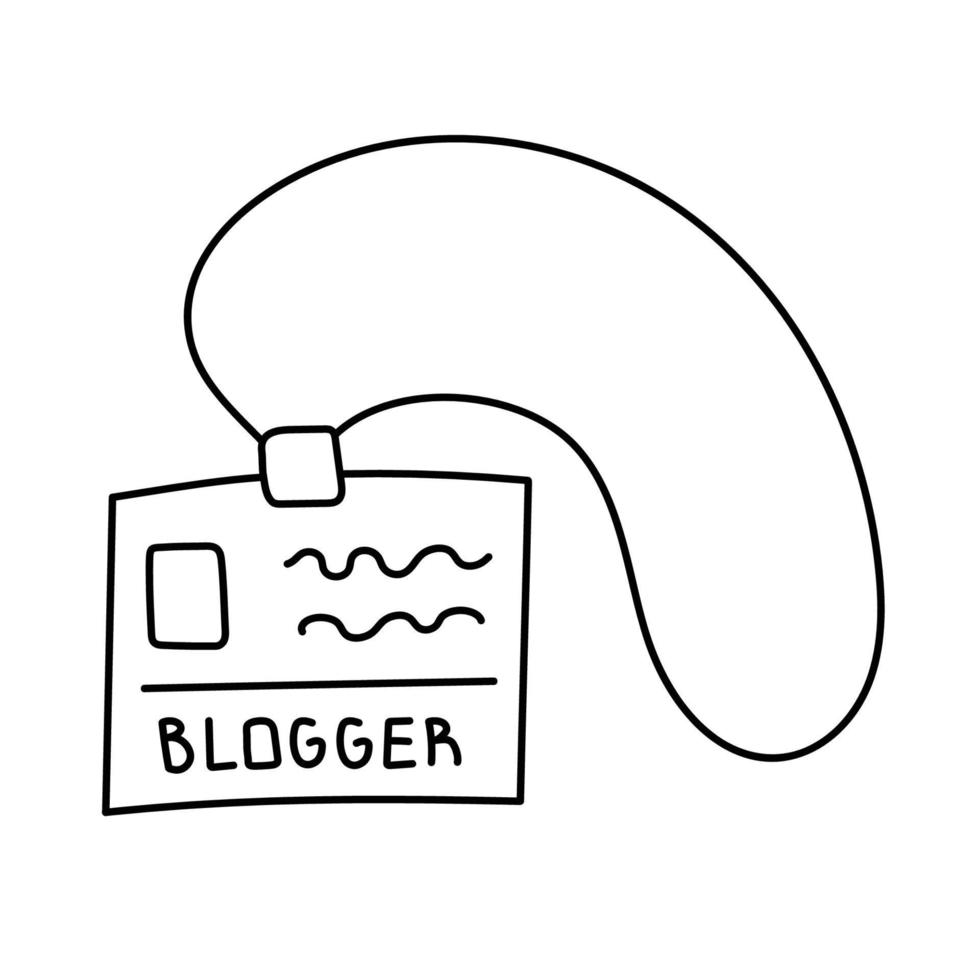 hand- getrokken vector illustratie van blogger insigne