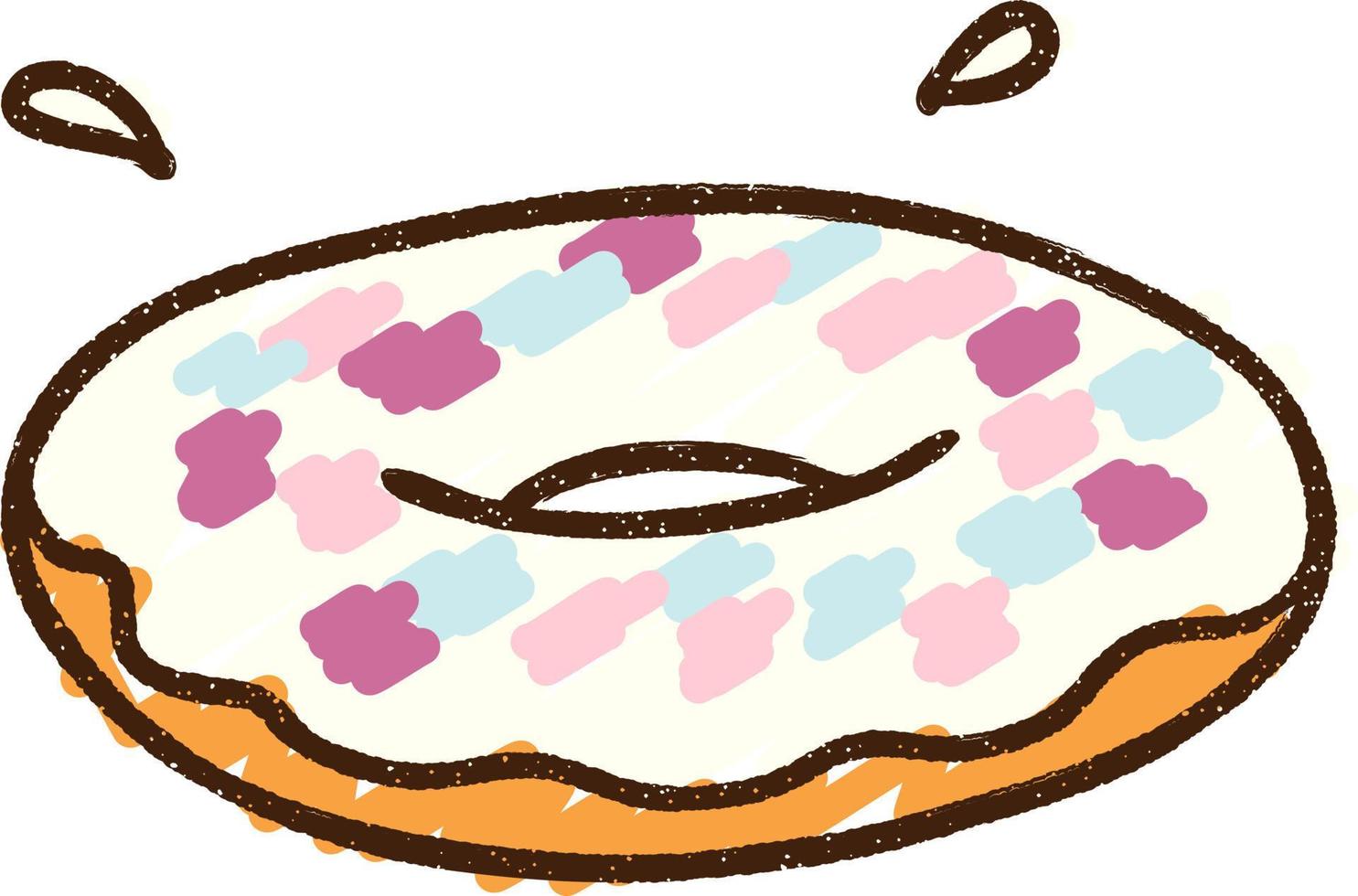 ijs donut krijt tekening vector
