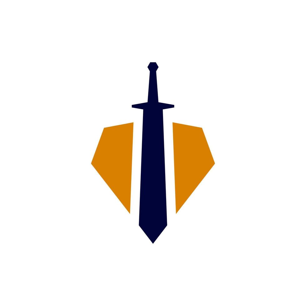zwaard en schild logo ontwerp vector