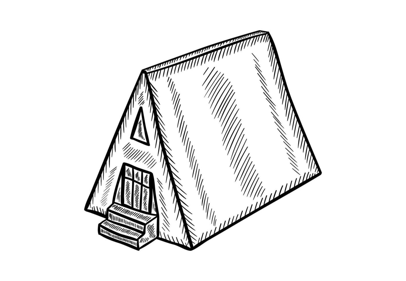 glamping tekening tent reeks vector