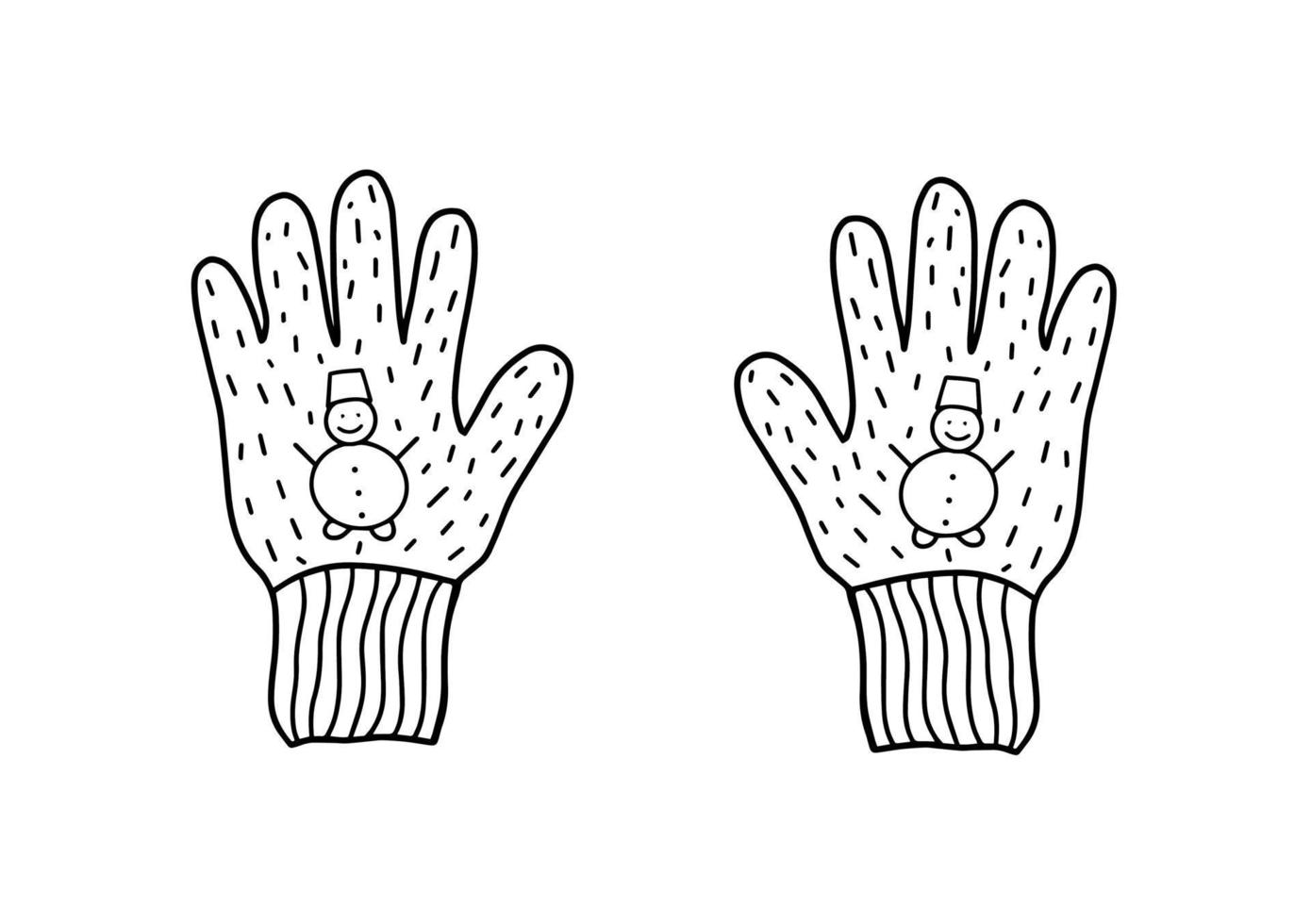 gebreid handschoenen. vector illustratie