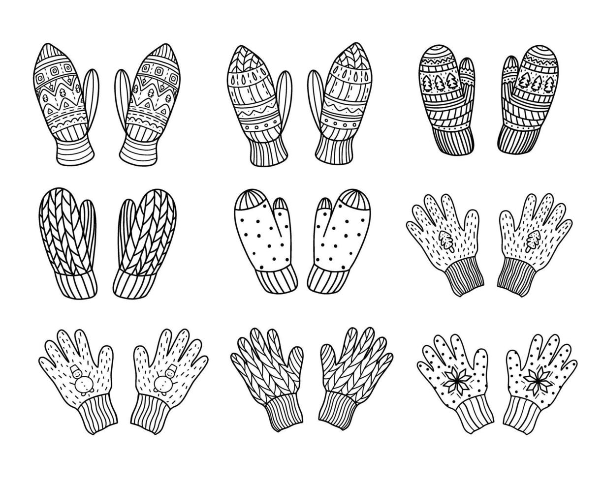 handschoenen en wanten vector illustratie