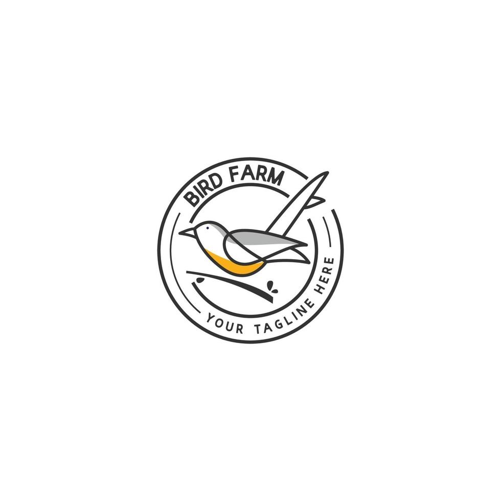 vogel boerderij logo ontwerp concept vector