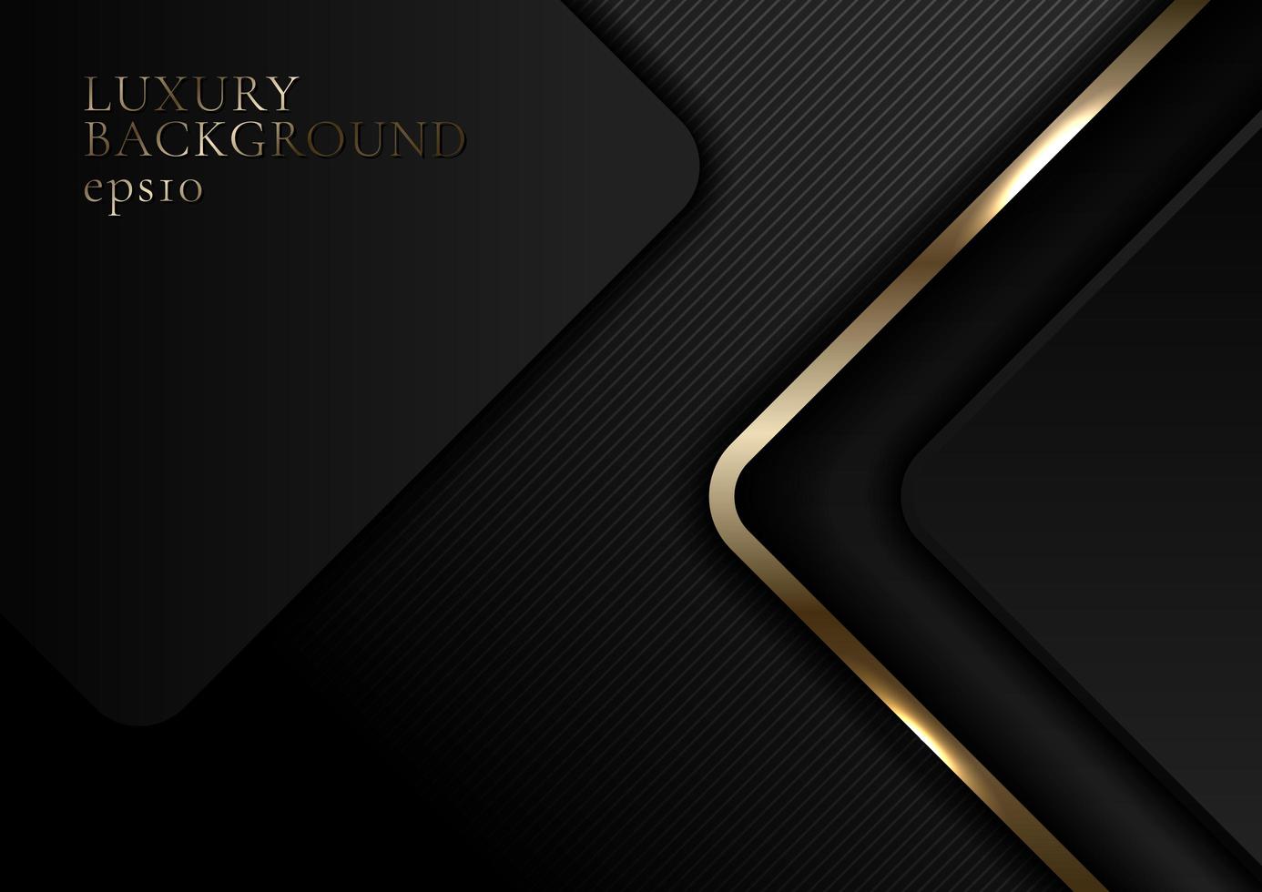 abstract elegant goud en zwart glanzend afgerond vierkant op donkere luxe achtergrondstijl vector