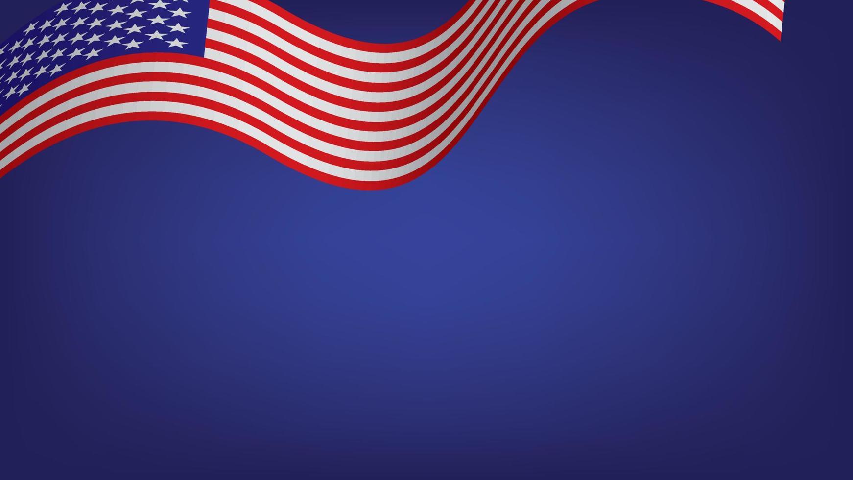 Verenigde Staten van Amerika vlag banier vector illustratie in 4k verhouding. geschikt voor nationaal banier en achtergrond.