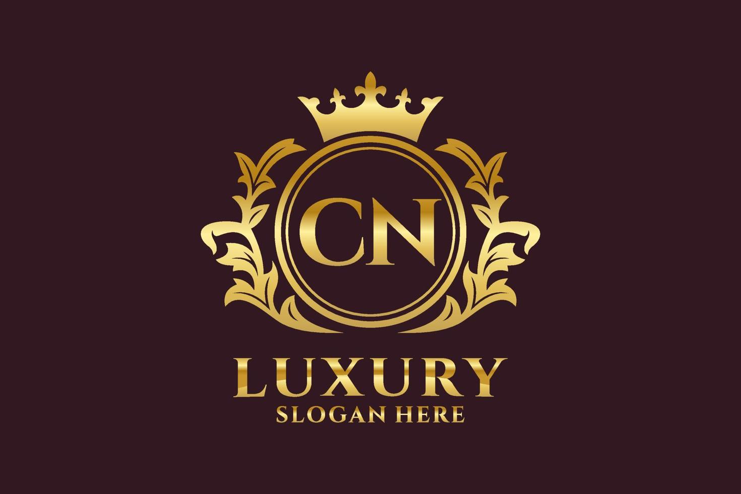 eerste cn brief Koninklijk luxe logo sjabloon in vector kunst voor luxueus branding projecten en andere vector illustratie.