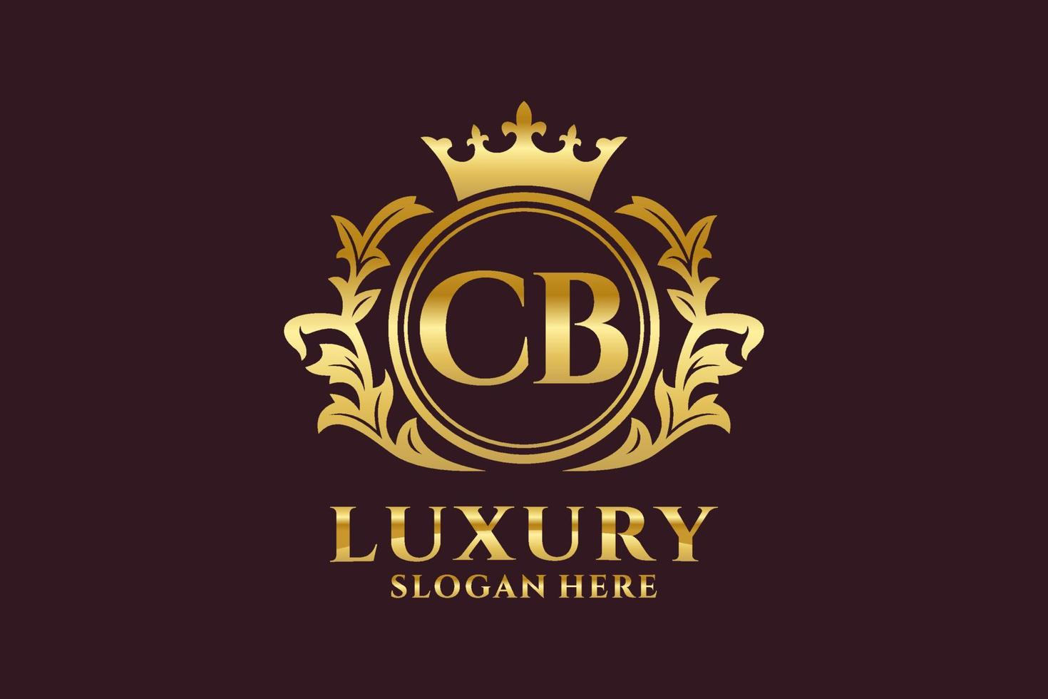 eerste cb brief Koninklijk luxe logo sjabloon in vector kunst voor luxueus branding projecten en andere vector illustratie.