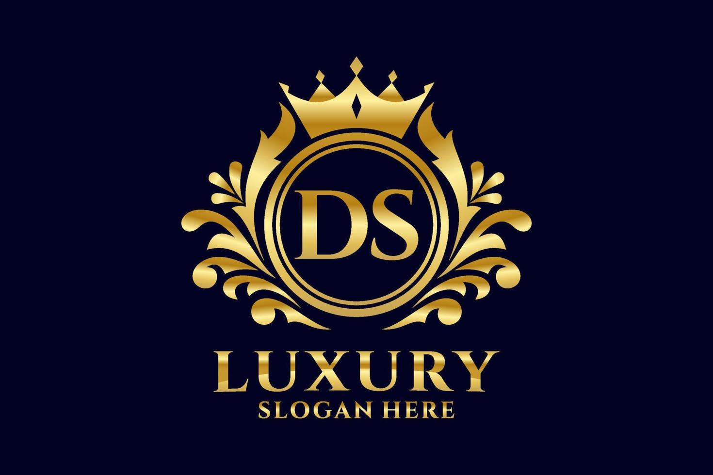 eerste ds brief Koninklijk luxe logo sjabloon in vector kunst voor luxueus branding projecten en andere vector illustratie.