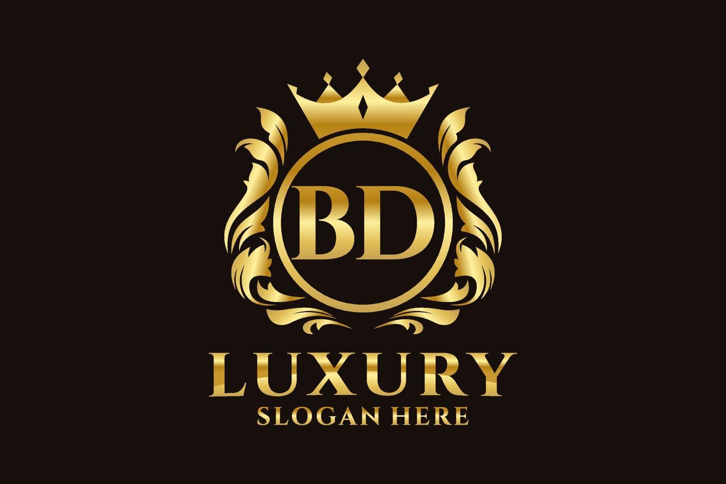 eerste bd brief Koninklijk luxe logo sjabloon in vector kunst voor luxueus branding projecten en andere vector illustratie.