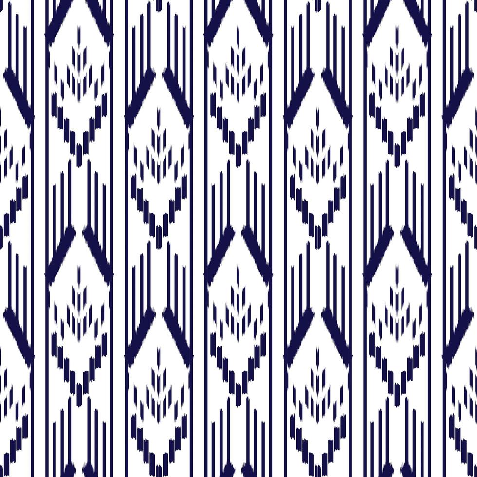 blauw en wit ikat naadloos patroon vector