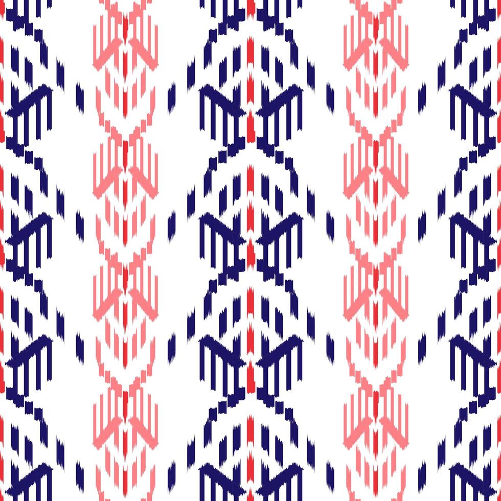 rood en blauw ikat naadloos patroon vector