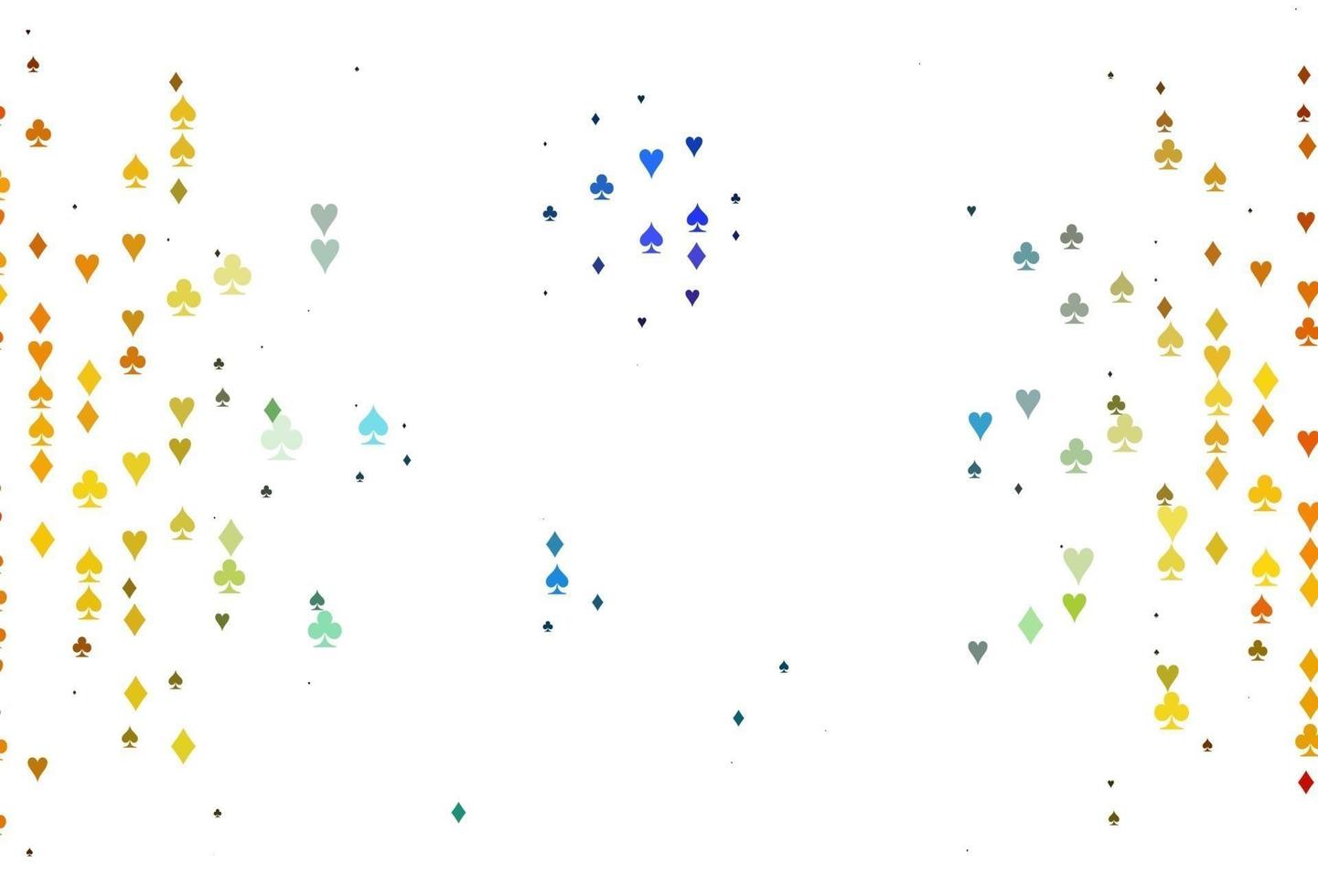 licht veelkleurig, regenboog vectortextuur met speelkaarten. vector