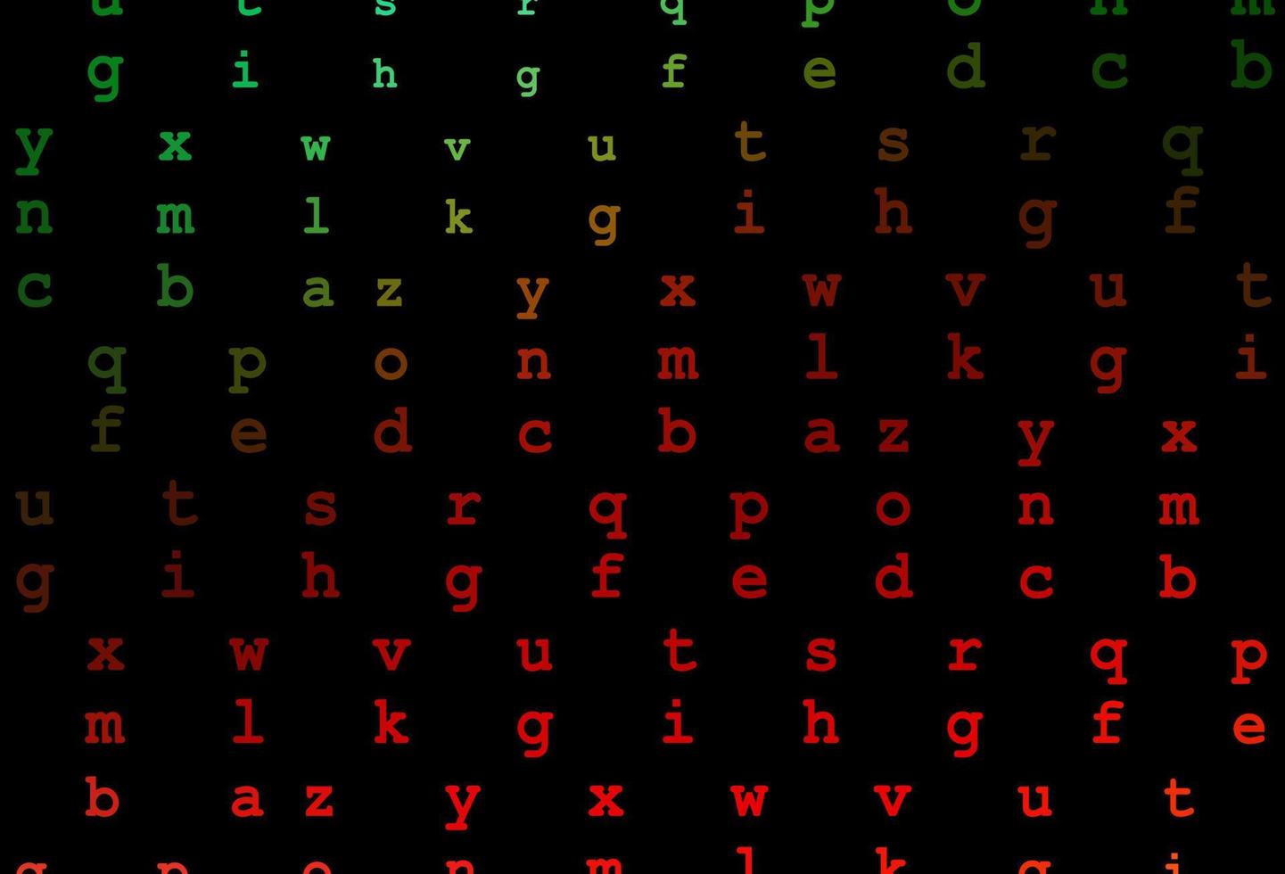 donkergroen, rood vectorsjabloon met geïsoleerde letters. vector