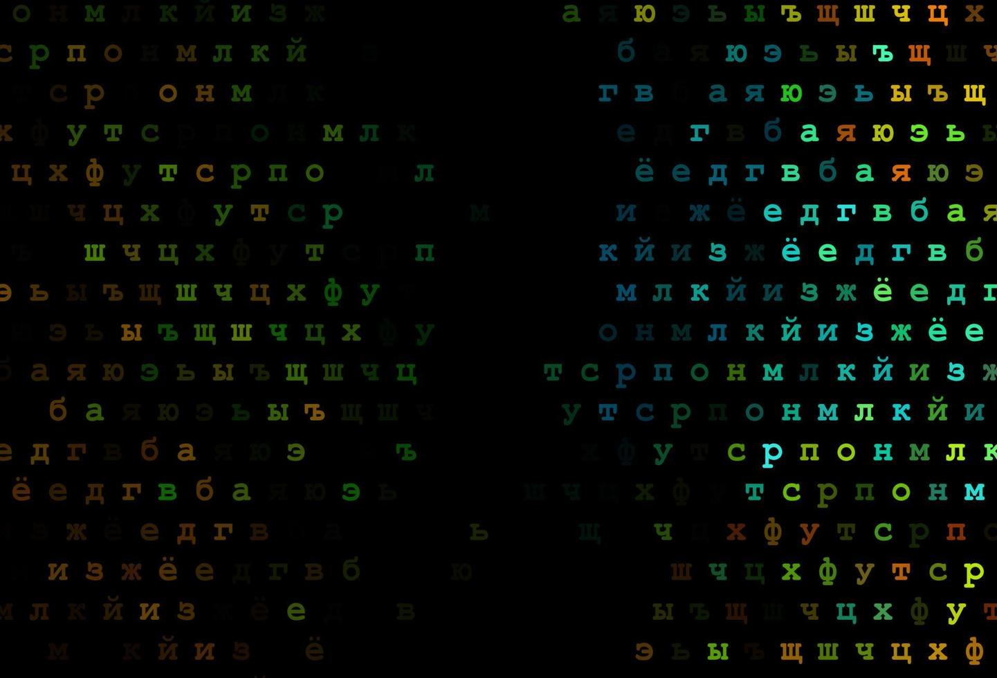 donker zwart vector patroon met abc symbolen.