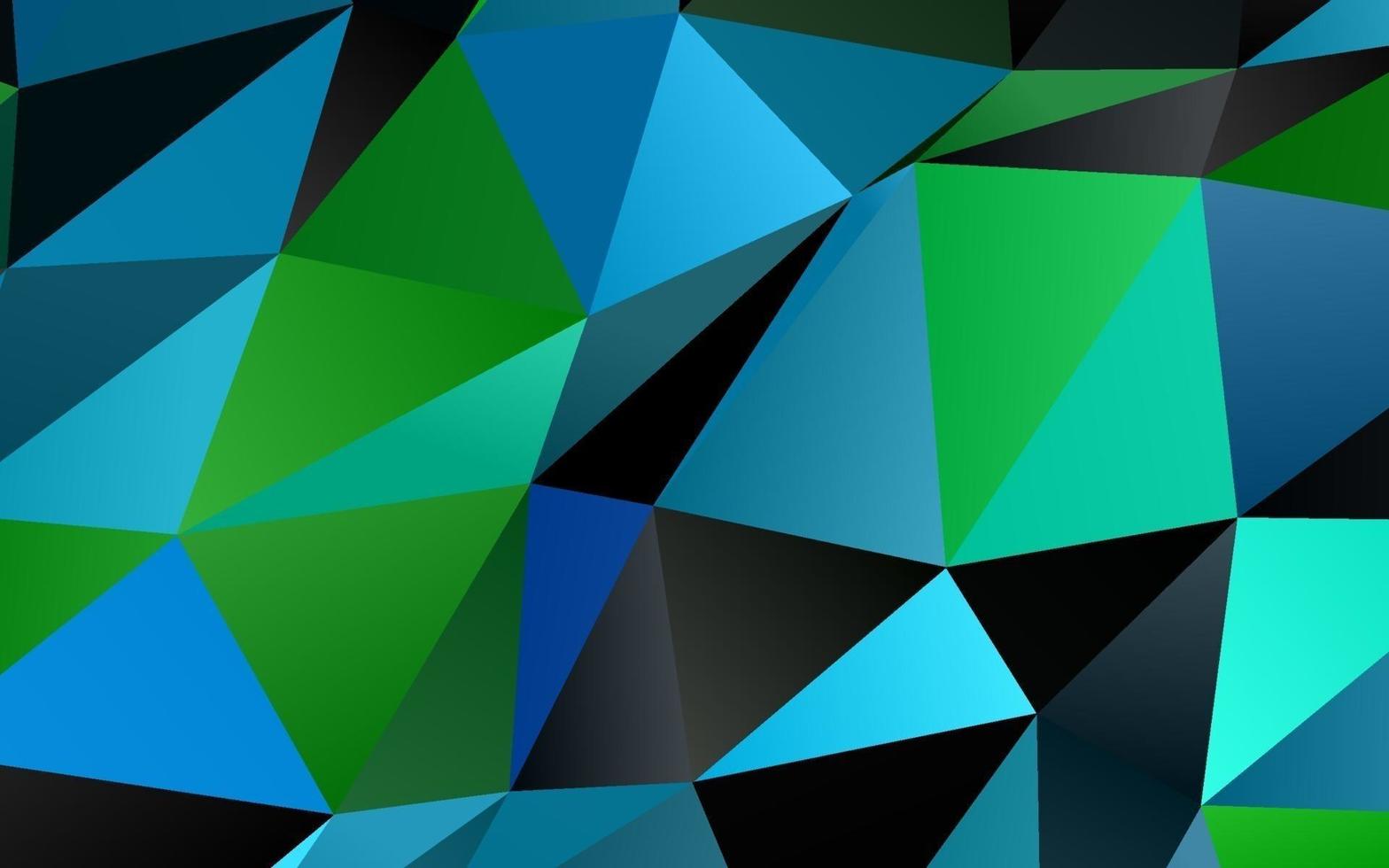 donkerblauw, groen vector veelhoekig patroon.