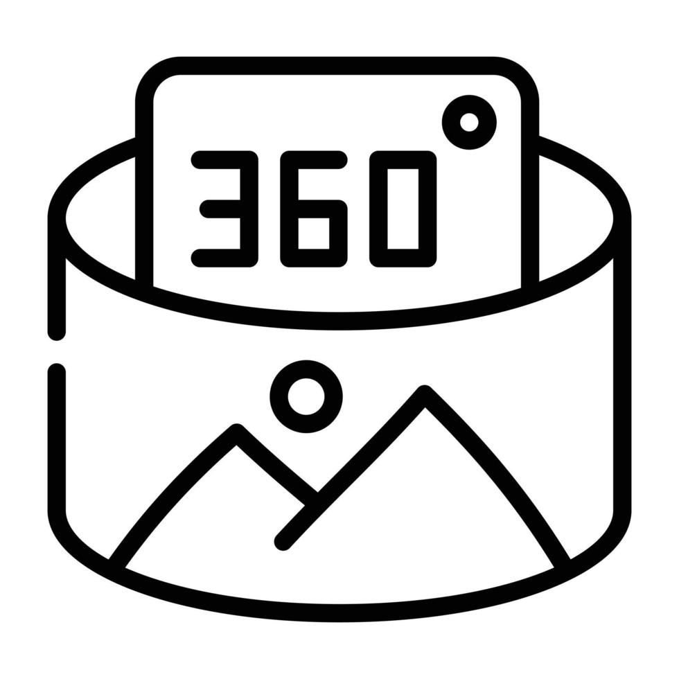 een goed ontworpen lineair icoon van ar 360 vector