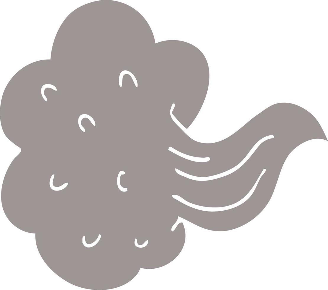 cartoon doodle suizende wolk vector
