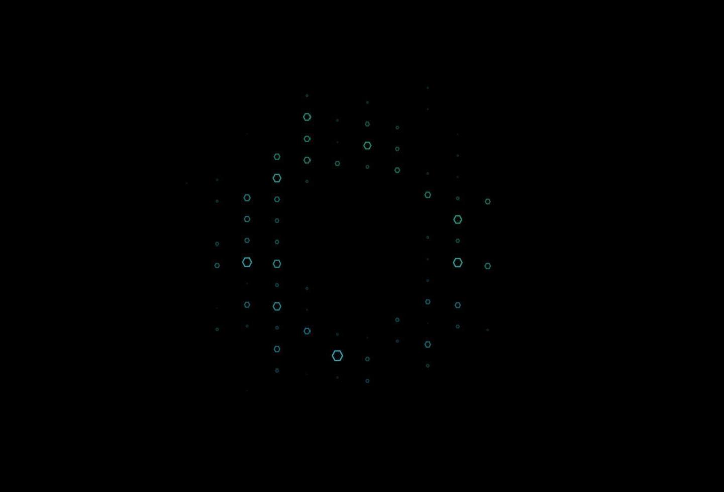 donker blauw, groen vector lay-out met zeshoekig vormen.
