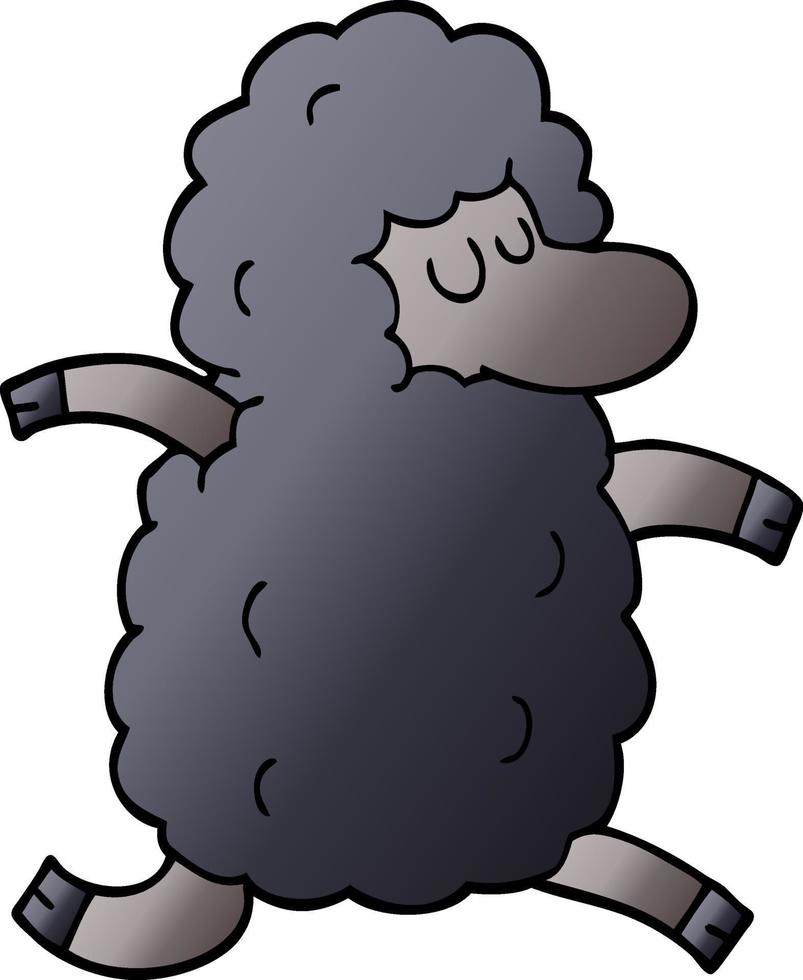 cartoon doodle zwart schaap vector