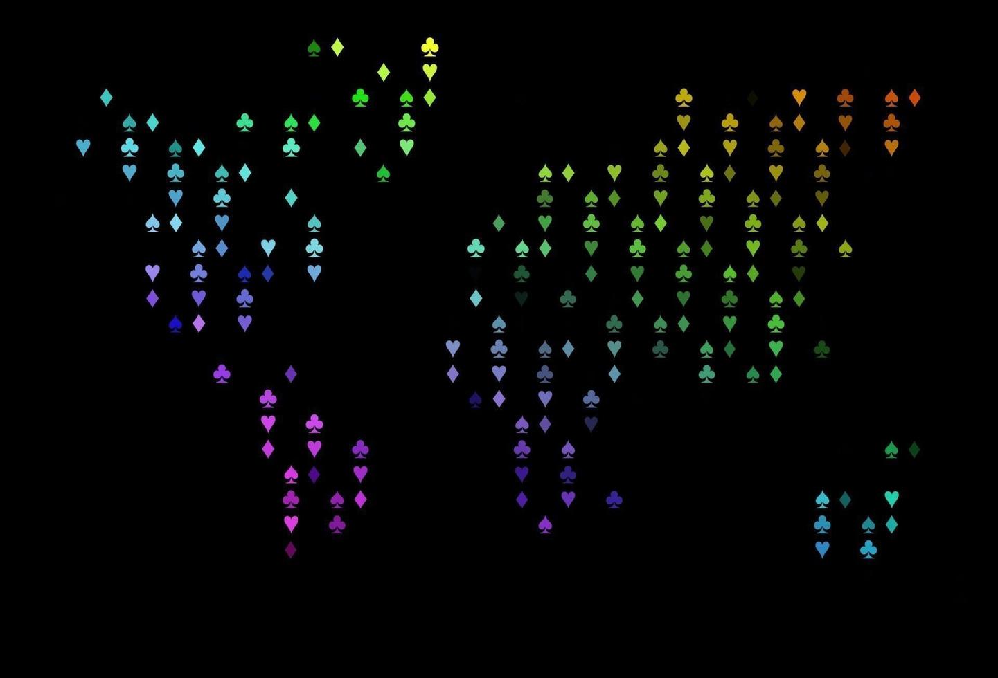 donkere veelkleurige, regenboog vectorlay-out met elementen van kaarten. vector