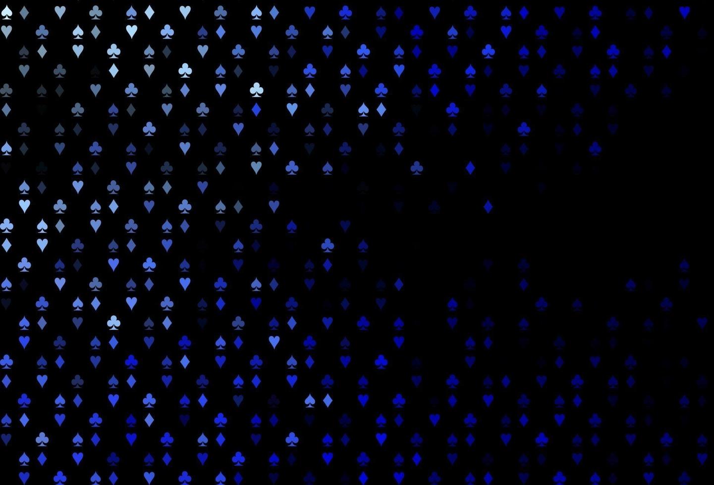 donkerblauwe vectorachtergrond met kaartentekens. vector