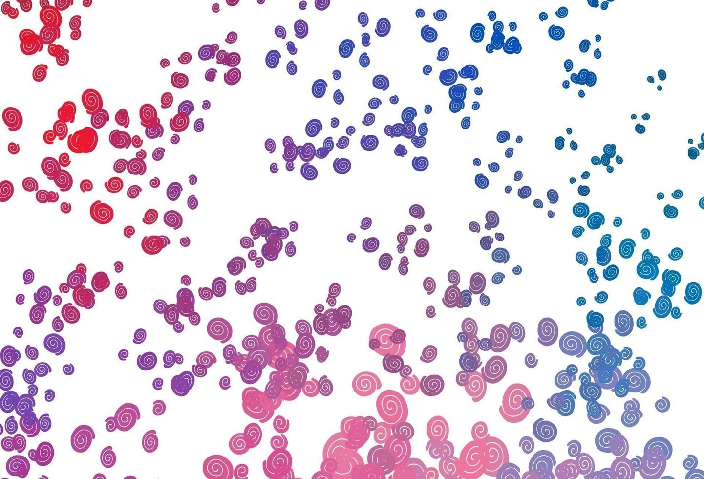 lichtblauwe, rode vectorachtergrond met gebogen linten. vector