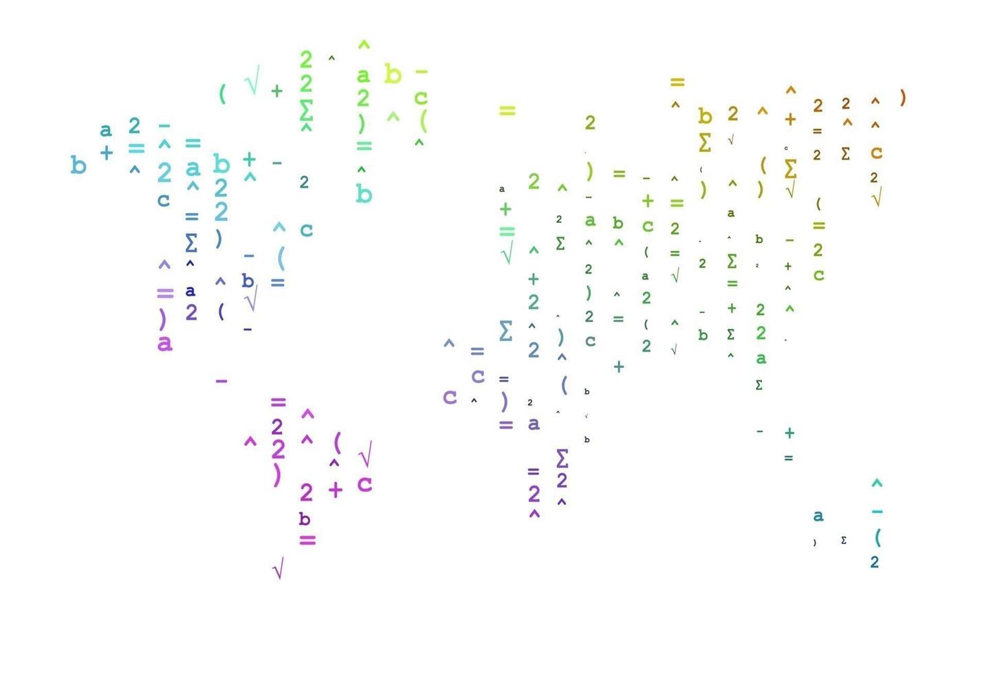 licht veelkleurig, regenboog vector achtergrond met cijfersymbolen.