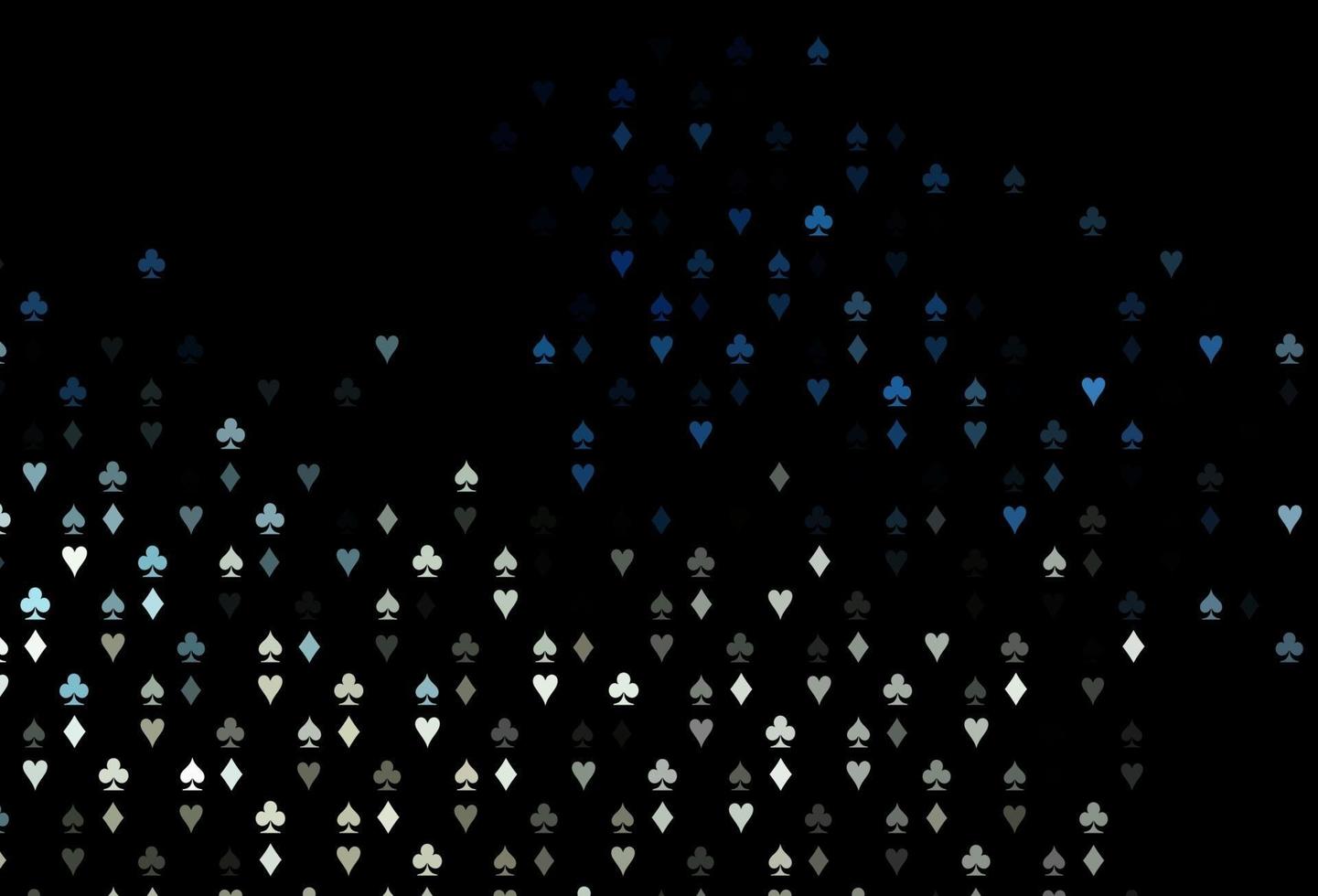 donkerblauwe vectortextuur met speelkaarten. vector
