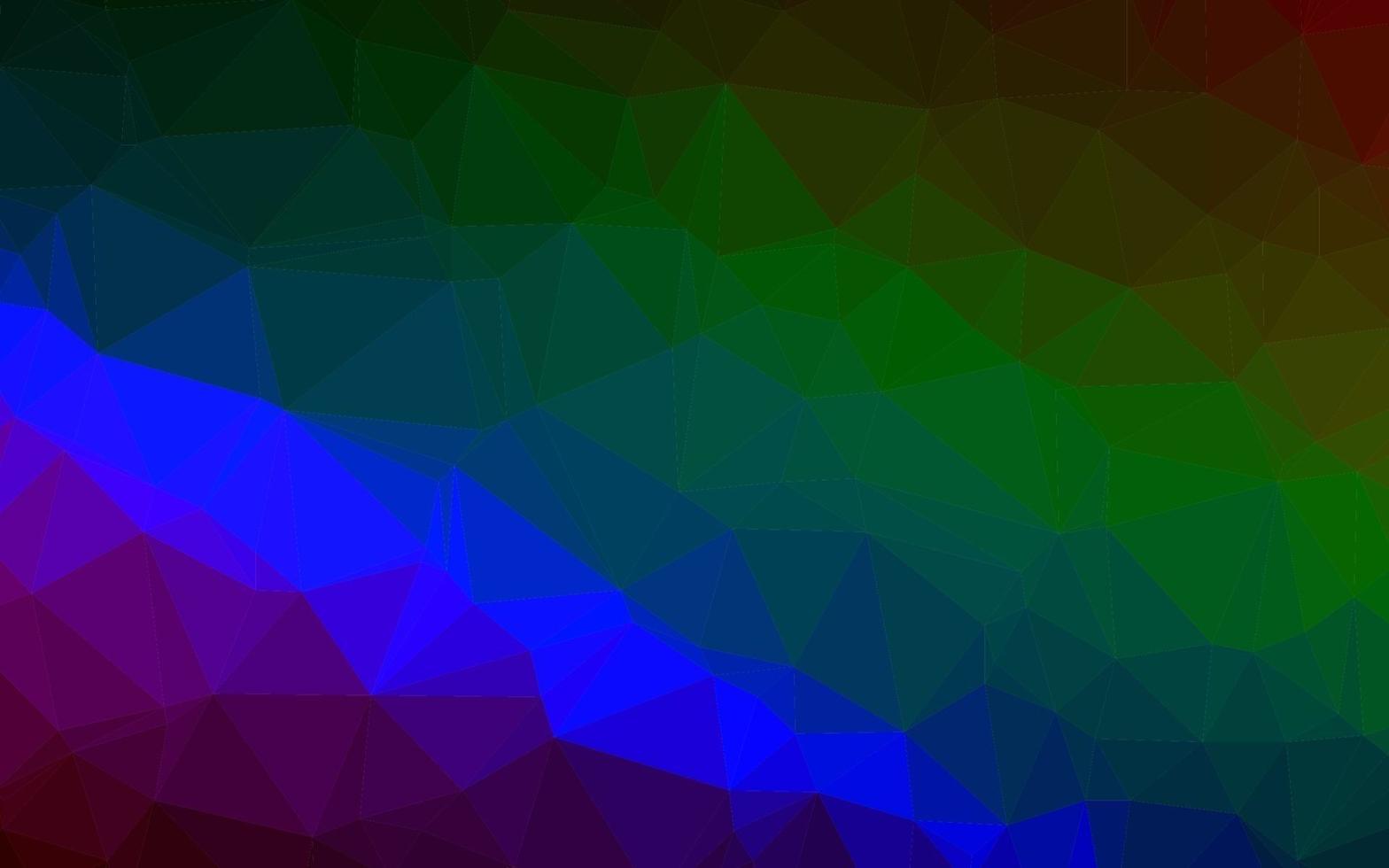 donkere veelkleurige, regenboog vector veelhoekige achtergrond.