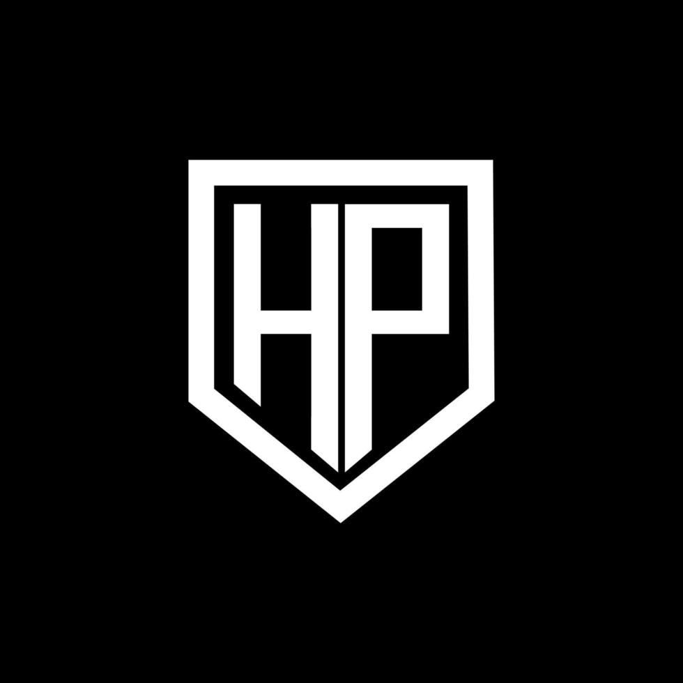 hp brief logo ontwerp met zwart achtergrond in illustrator. vector logo, schoonschrift ontwerpen voor logo, poster, uitnodiging, enz.