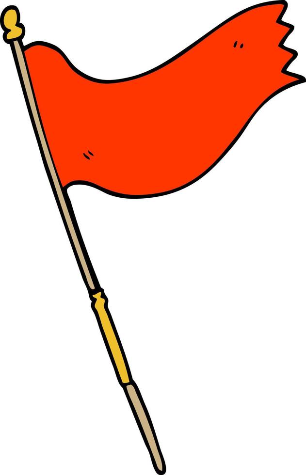 tekenfilm tekening golvend vlag vector