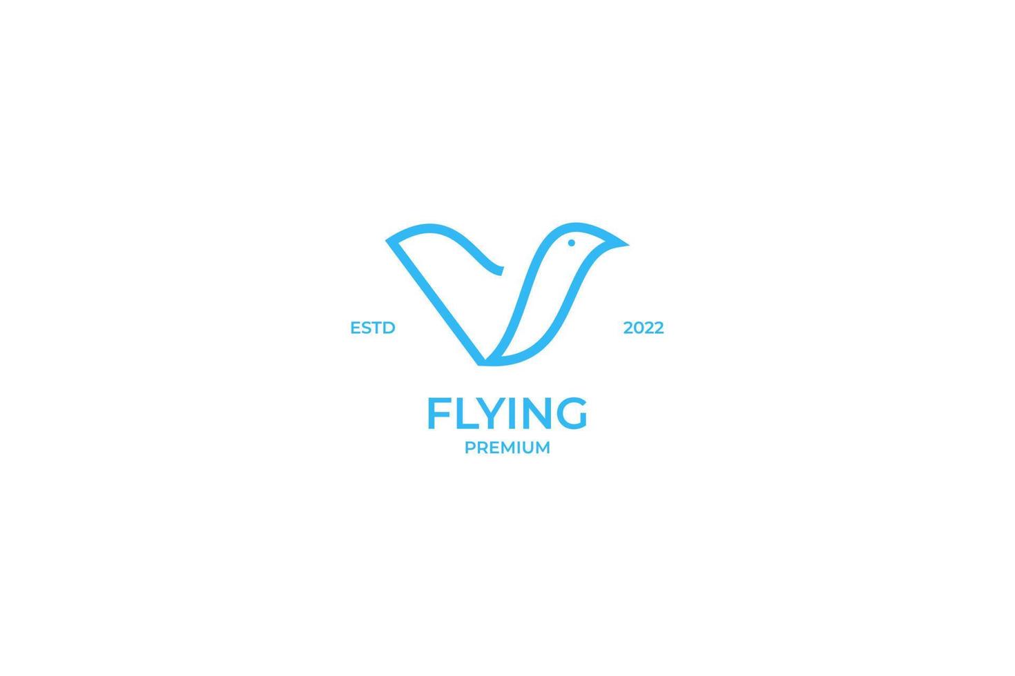 eerste brief v met vliegend vogel logo ontwerp vector illustratie idee