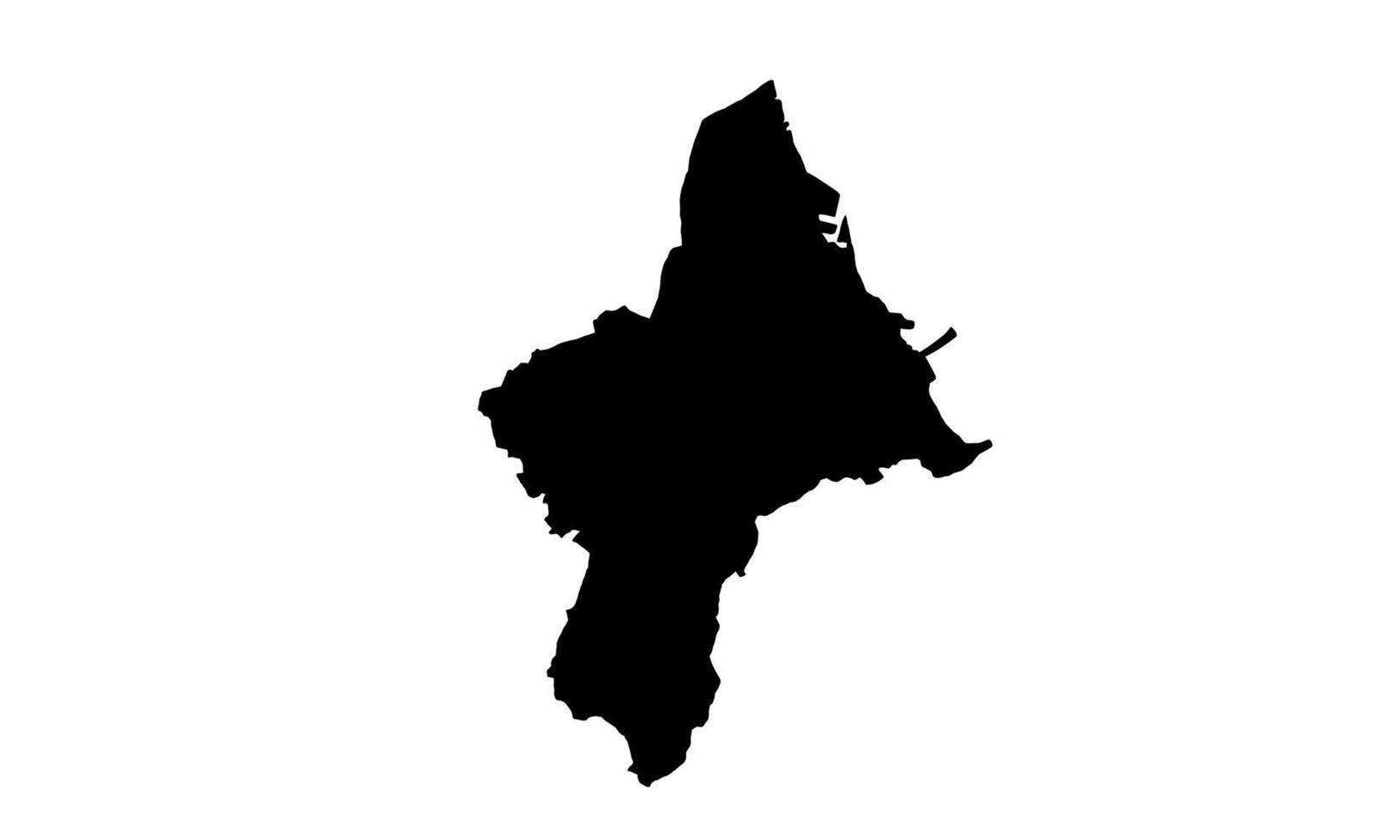 zwart silhouet van cirebon stad in Indonesië vector