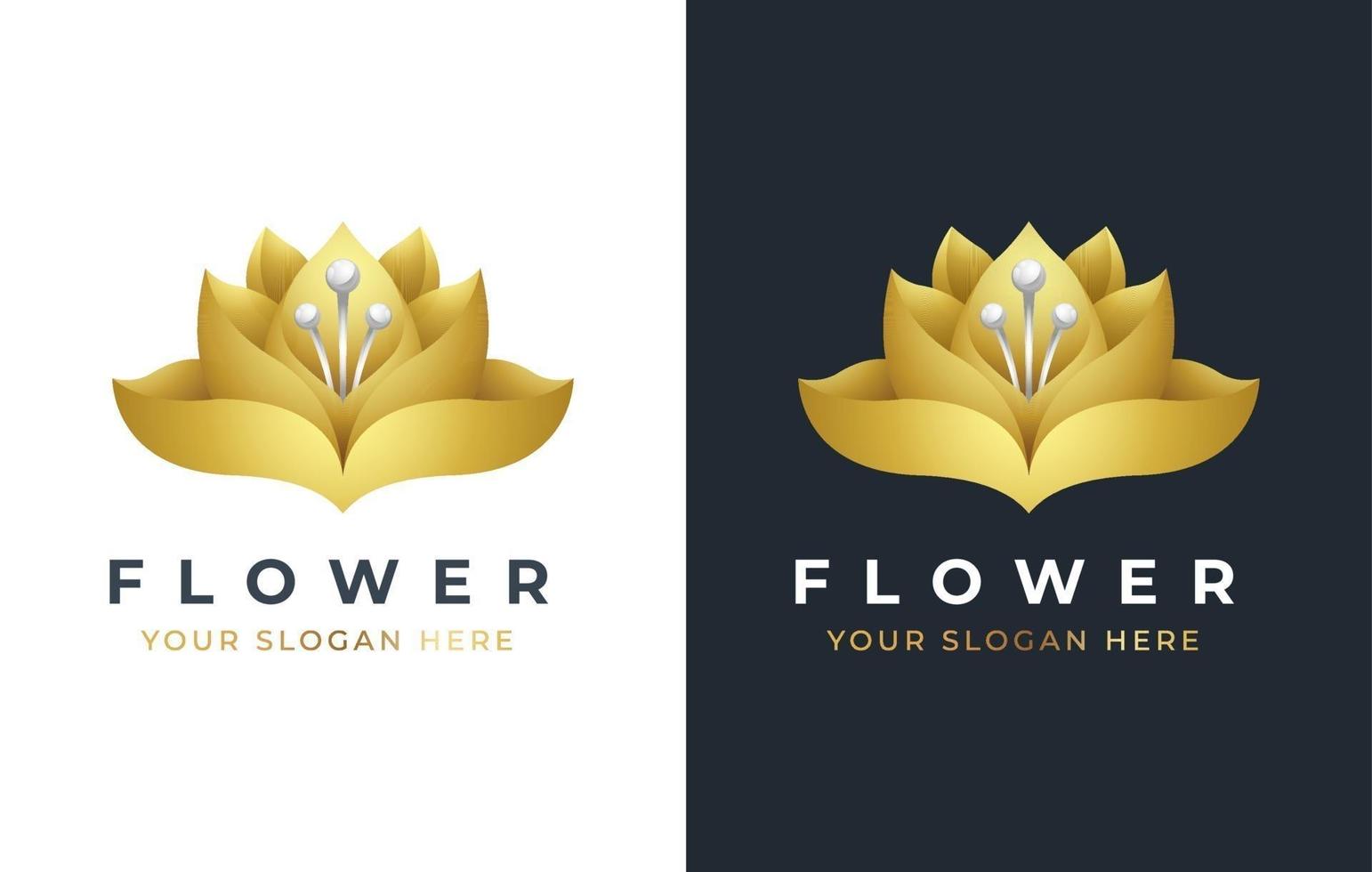 luxe lotus bloem schoonheid spa logo ontwerp vector