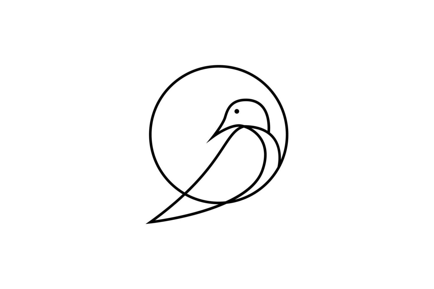 vliegend lijn vogel sjabloon vector logo