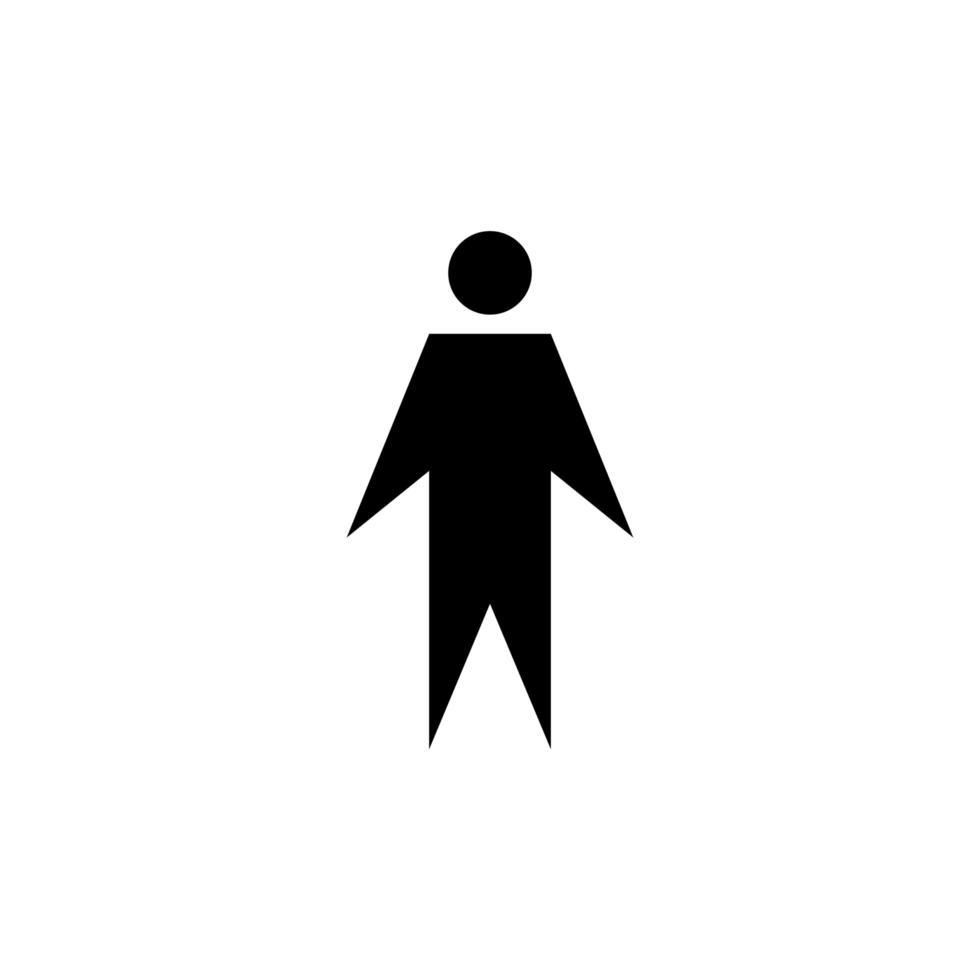 Mens icoon. mannetje teken voor toilet. jongen wc pictogram voor badkamer. vector toilet symbool geïsoleerd