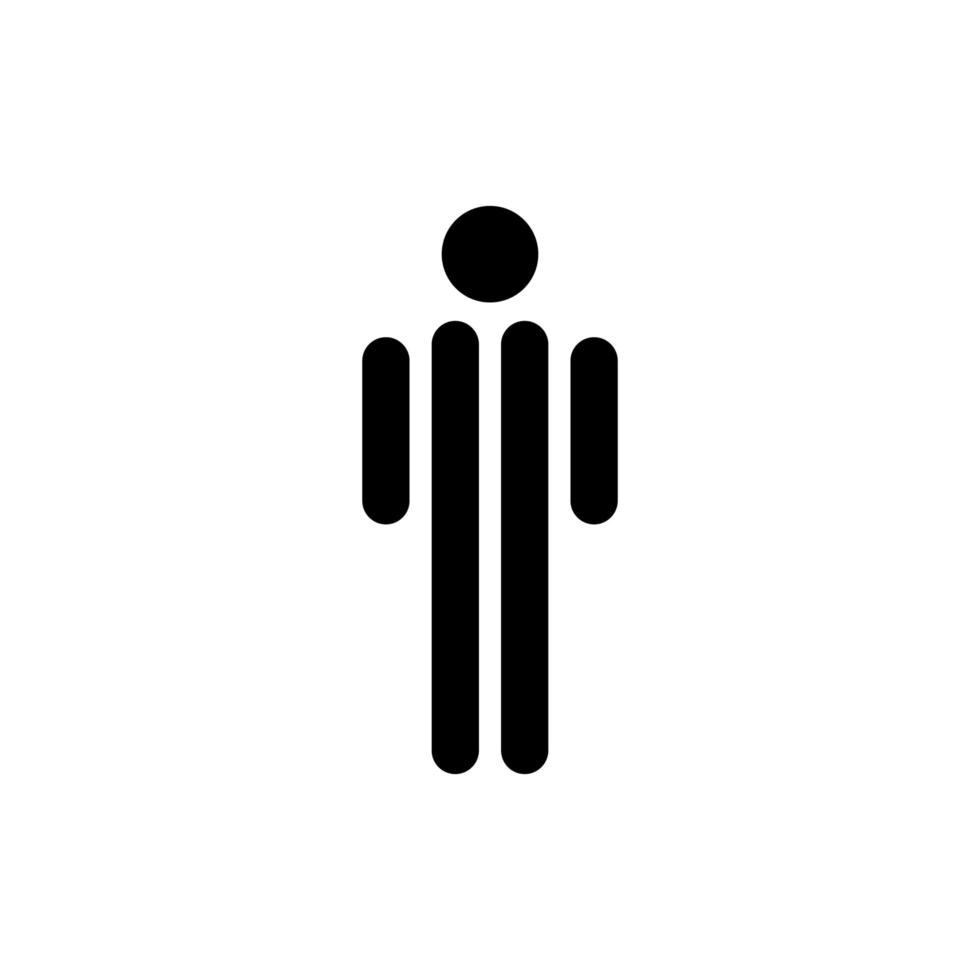 Mens icoon. mannetje teken voor toilet. jongen wc pictogram voor badkamer. vector toilet symbool geïsoleerd